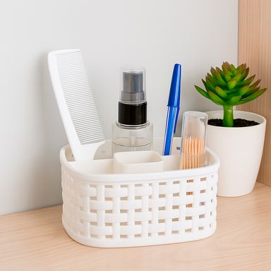 Cesta de Almacenamiento de 5 Compartimentos Serie Miniso Rosa Claro