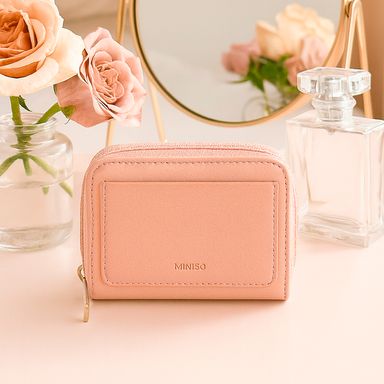 Monedero Basico Zip Around Serie Miniso Rosa
