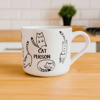 Taza Gatito en Blanco y Negro 450 Ml Serie Miniso