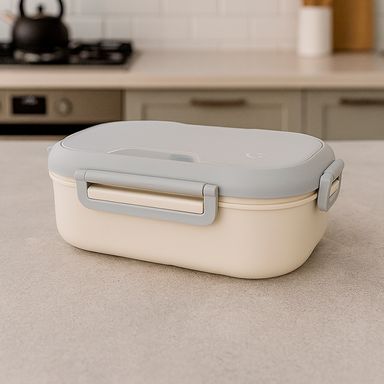 Contenedor Ovalada 920 Ml Serie Miniso Gris