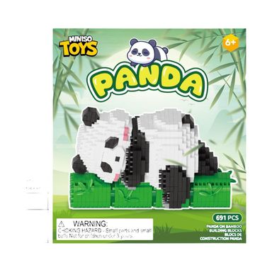 Bloques Armables de Panda Sobre Bambu Serie Miniso