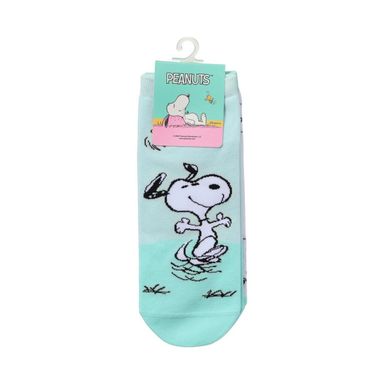 Medias Cortas Snoopy Serie Snoopy Colorful Vintage Verde 2 Pares