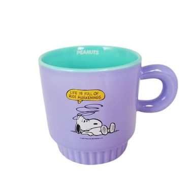 Taza Snoopy 340 Ml Serie Snoopy Vintage Morado y Verde