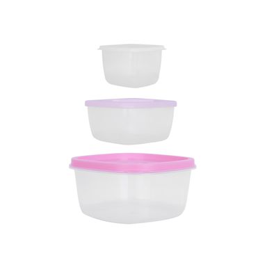 Juego de 3 Recipientes para Alimentos Cuadrados Serie Fantasy