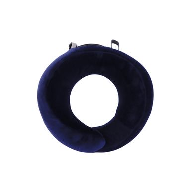 Almohada de Viaje para el Cuello Plegable y Gancho Azul Oscuro