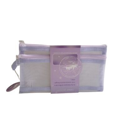 Cartuchera de Malla con Doble Capa A6 Serie Miniso Morado Claro