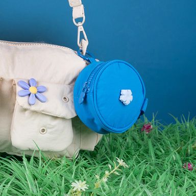 Monedero Redondo Serie Minidots Azul