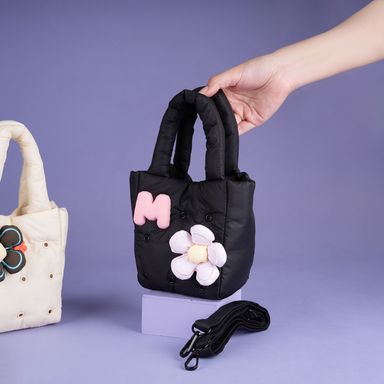 Bolso Crossbody Bandolera con Agujeros Serie Minidots Negro