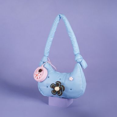 Bolso de Hombro Acolchada Serie Minidots Azul Cielo