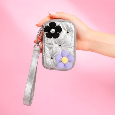 Cartera Mujer Serie Minidots Plateada