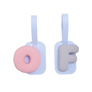 Set de Charm Decorativo Letras Serie O y F Minidots Rosa y Gris