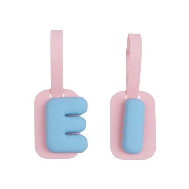 Set de Charm Decorativo Letras Ey I Serie Minidots Azul Claro
