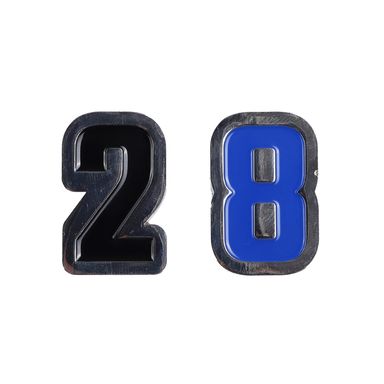 Set de Charm Decorativo Numeros 2 y 8 Serie Minidots Negro y Azul