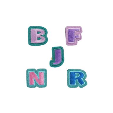 Set de Charm de Letras B F J N R Bordadas Serie Minidots