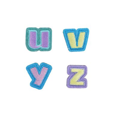Set de Charm de Letras U V Y Z Bordadas Serie Minidots