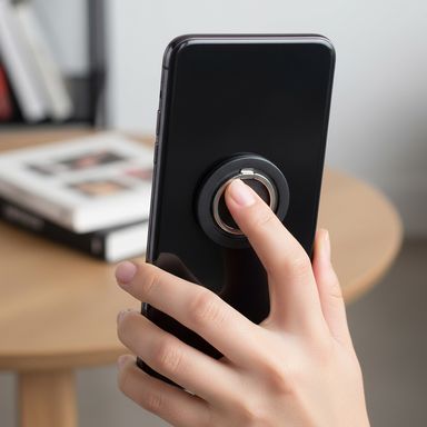 Soporte Anillo Magnetico para Celular Serie Miniso Negro
