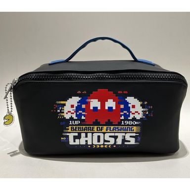 Cosmetiquera Rectangular Ghosts Serie Pac Man Negra