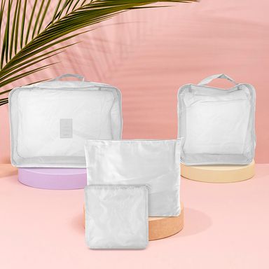 Organizador de Viaje 4 Piezas Serie Miniso Gris