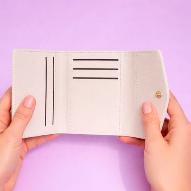 Cartera Corta para Mujer Tipo Piel de Cocodrilo Glossy Beige