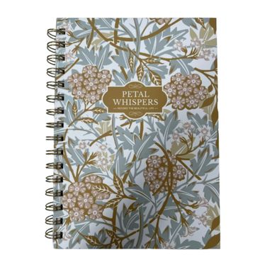 Libreta Argollada de Tapa Dura Serie Bloming Flowers Gris