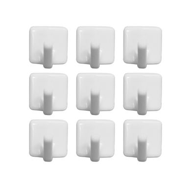Ganchos Adhesivos Pequeños Cuadrados Serie Miniso Blancos