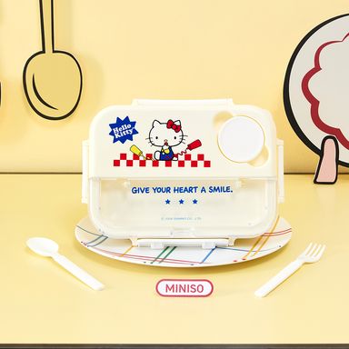 Contenedor de Alimentos 1300 Ml Hello Kitty Retro Dinner Serie Sanrio Blanco