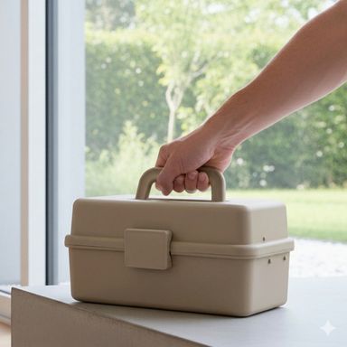 Organizador Plegable de 3 Capas para Herramienta Pequeña Serie Miniso Beige