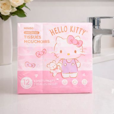 Set de Pañuelos Desechables Sin Perfume Hello Kitty Serie Sanrio 12 Paquetes