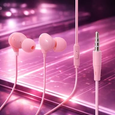Audifonos Entrada Tipo Jack Serie Miniso Rosa