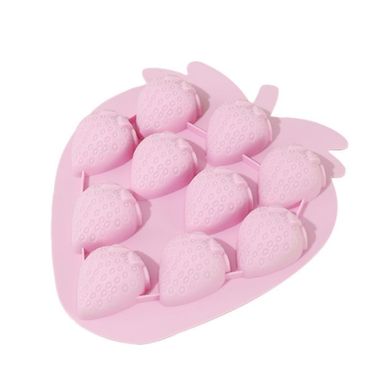 Molde de Silicona para Cubos de Hielo Serie Strawberry Rosa