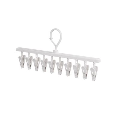 Ganchos para Ropa con 10 Pinzas Serie Milk Coffee Blanco