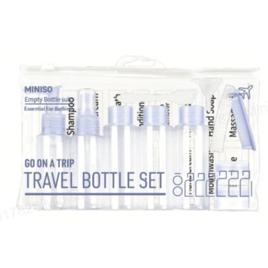 Kit de Botellas de Viaje 11 Piezas Serie Miniso Azul