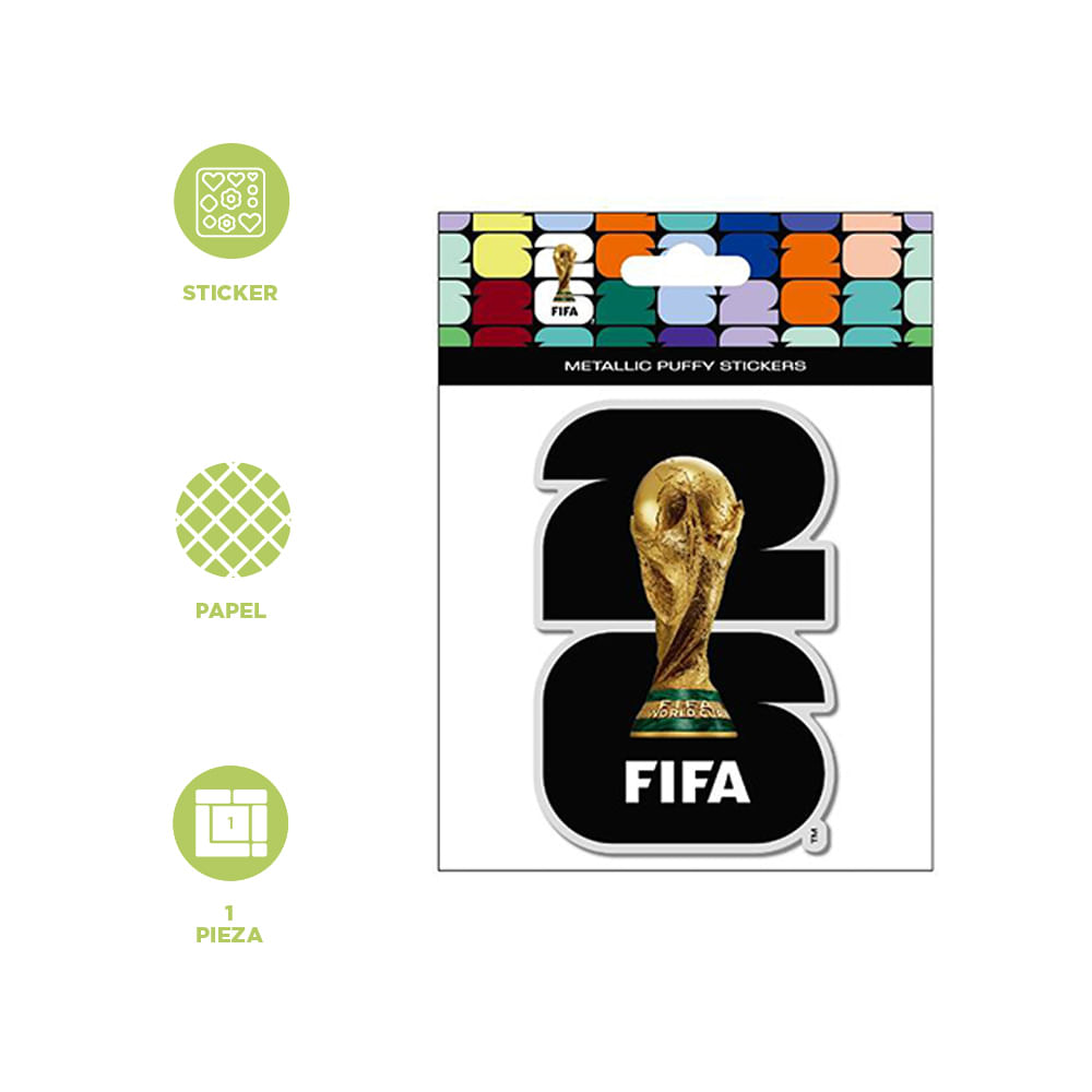 Stickers Logo 3D Serie Fifa World Cup 2026 Negro - Miniso
