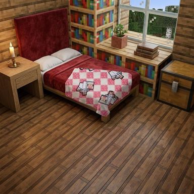 Manta Serie Minecraft Rosa