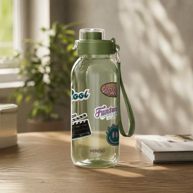 Botilito con Tapon Abatible y Correa 1100 Ml Serie Diy Verde