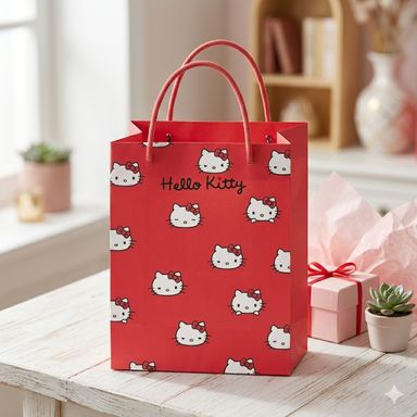 Bolsa de Regalo Mediana Hello Kitty Serie Sanrio Rojo