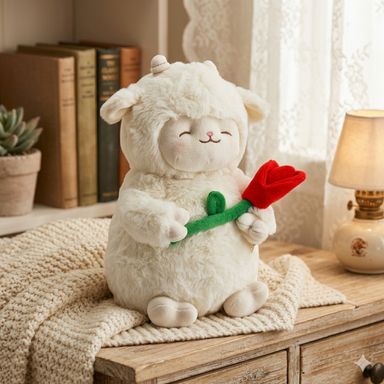 Peluche Cici con Flor con Lavanda Serie Lamb Baa Yumyum Blanco