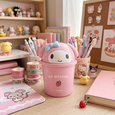 Cesta de Basura con Tapa Abatible My Melody Sanrio Rosa