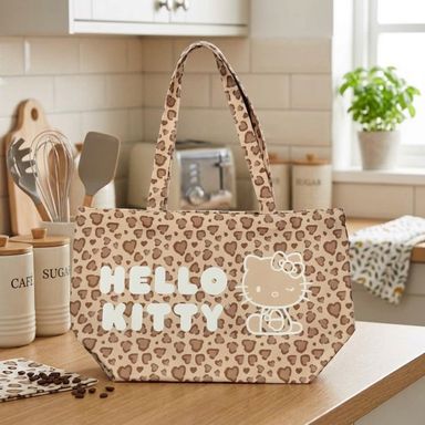 Bolsa de Compras Hello Kitty Leopard Print Serie Sanrio Café