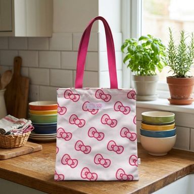 Bolso de Compras Hello Kitty Leopard Print Bowknot Serie Sanrio Rosa