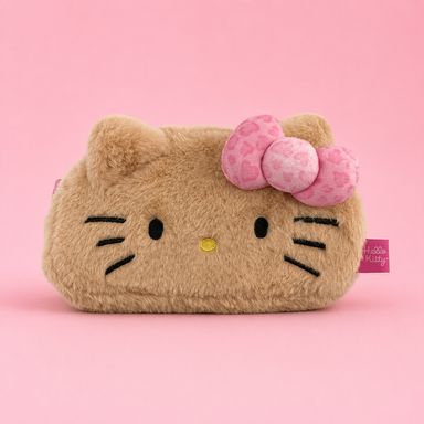 Cosmetiquera de Peluche Hello Kitty Leopard Print Serie Sanrio Café