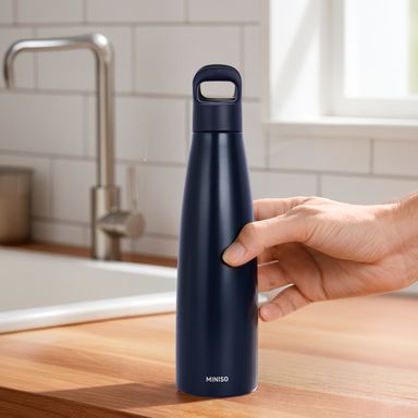 Termo de Doble Pared con Asa 500 ML Serie Miniso Colorful Azul