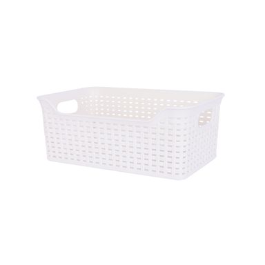 Cesta de Almacenamiento con Tejido Tipo Bambu Serie Miniso Beige