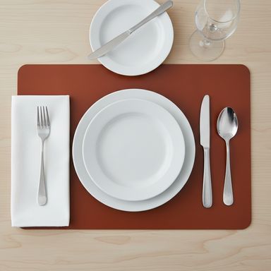 Individual Rectangular de Piel Sintetica Serie Miniso Cafe
