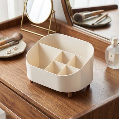 Organizador Plastico de Escritorio con Compartimentos Serie Miniso Blanco