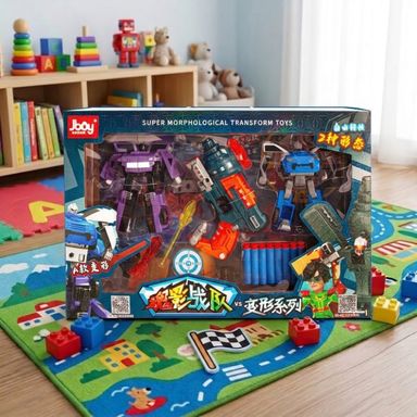 Set Transformable de Robot 2 En 1 Pistola de Balas Blandas Serie Miniso