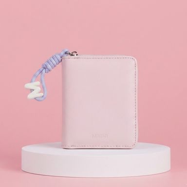 Cartera de Mujer Plegable Pequeña con Llavero Serie Miniso Rosa