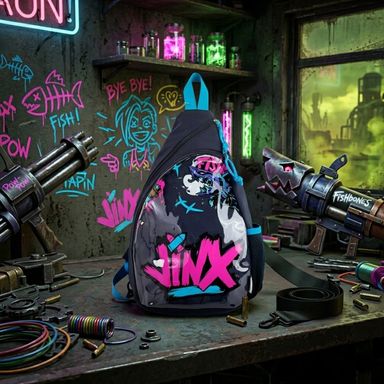 Bolsa Crossbody Cruzado Serie League Of Legends Negro