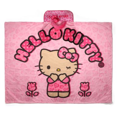 Manta Grande con Estampado y Asa Hello Kitty Leopard Print Serie Sanrio Rosa