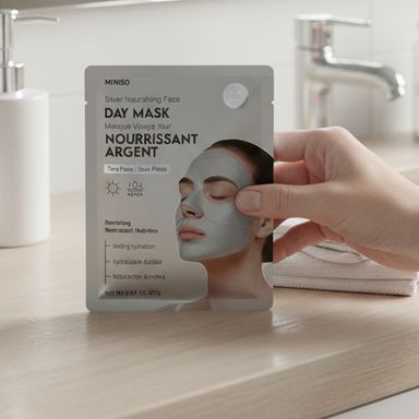 Mascarilla Facial Nutritiva de Dia con Plata Serie Miniso 2 Piezas